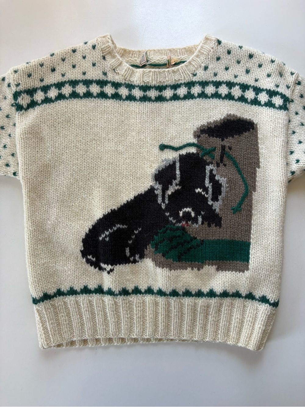 L.LBean Vintage Bean Boot Dog Wool Sweater Medium - Picture 2 of 12